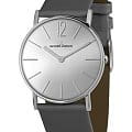 Jacques Lemans Jacques Lemans 1-2030C  1-2030C кварцевые мужские часы серебристый циферблат, браслет кожаный — вид спереди