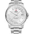 Swiss Military by Chrono Swiss Military by Chrono Сверхточные SM30200.02  SM30200.02 кварцевые мужские часы  серебристый циферблат, браслет нержавеющая сталь — вид спереди