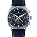Jacques Lemans Jacques Lemans Lugano 1-1645Q  1-1645Q кварцевые мужские часы  синий циферблат, браслет кожаный — вид спереди