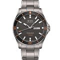 Mido Mido Ocean Star 200 M026.430.44.061.00  M0264304406100 механические мужские часы антрацитовый циферблат, браслет титановый — вид спереди