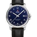 Swiss Military by Chrono Swiss Military by Chrono Сверхточные SM30200.26  SM30200.26 кварцевые мужские часы синий циферблат, браслет кожаный — вид спереди