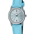 Casio Casio Collection LTP-V002L-2B3  LTP-V002L-2B3 кварцевые женские часы голубой циферблат, браслет кожаный — вид спереди