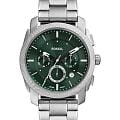 Fossil Fossil Machine FS6079  FS6079 кварцевые мужские часы зеленый циферблат, браслет нержавеющая сталь — вид спереди