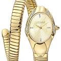 Just Cavalli Just Cavalli Serpente Regali JC1L183M0025  JC1L183M0025 кварцевые женские часы золотой циферблат, браслет нержавеющая сталь с pvd-покрытием — вид спереди