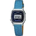 Casio Casio Illuminator LA670WEL-2A2  LA670WEL-2A2 кварцевые женские часы серый циферблат, браслет кожа + текстиль — вид спереди