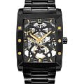 Pierre Lannier Pierre Lannier Hector 340A439  340A439 механические мужские часы  черный циферблат, браслет нержавеющая сталь с ip-покрытием — вид спереди