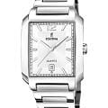 Festina Festina On The Square F20677/2  F20677/2 кварцевые мужские часы  белый циферблат, браслет нержавеющая сталь — вид спереди
