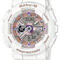 Casio Casio Baby-G BA-110CH-7A  BA-110CH-7A кварцевые женские часы белый циферблат, браслет пластик — вид спереди