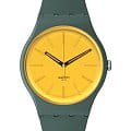 Swatch Swatch New Gent Biosourced SO29G103  SO29G103 кварцевые женские часы желтый циферблат, браслет биоматериал — вид спереди
