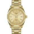 Tissot Tissot PRC 100 Solar Quartz 34mm T151.822.33.021.00 PRC 100 Solar T1518223302100 кварцевые женские часы  шампань циферблат, браслет нержавеющая сталь с pvd-покрытием — вид спереди