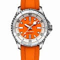 Breitling Breitling Superocean Automatic 36 A17377211O1S1  A17377211O1S1 механические мужские часы оранжевый циферблат, браслет каучук — вид спереди