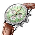 Breitling Breitling Navitimer B01 Chronograph 41 AB0139211L1P1 механические мужские часы часы крупный план зеленый циферблата