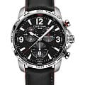 Certina Certina DS Podium Chronograph 1/100 sec C001.647.16.057.01  C0016471605701 кварцевые мужские часы черный циферблат, браслет кожаный — вид спереди