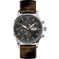 Jacques Lemans Jacques Lemans 1-1844D  1-1844D кварцевые мужские часы черный циферблат, браслет кожа + текстиль — вид спереди