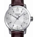 Tissot Tissot PRC 200 T055.410.16.017.01 PRC 200 T0554101601701 кварцевые мужские часы серебристый циферблат, браслет кожаный — вид спереди