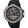 Casio Casio Pro Trek PRW-6000-1E PRW PRW-6000-1E кварцевые мужские часы черный циферблат, браслет пластик — вид спереди