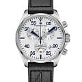 Hamilton Hamilton Khaki Aviation Chrono H76712751  H76712751 кварцевые мужские часы серебристый циферблат, браслет кожаный — вид спереди