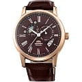 Orient Orient ET0T003T (FET0T003T)  FET0T003T механические мужские часы коричневый циферблат, браслет кожа + текстиль — вид спереди