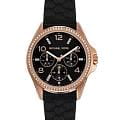 Michael Kors Michael Kors Pilot MK7373  MK7373 кварцевые женские часы  черный циферблат, браслет силикон — вид спереди