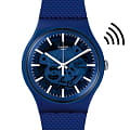 Swatch Swatch New Gent Swatch Pay! SVIN103-5300  SVIN103-5300 кварцевые мужские часы синий циферблат, браслет силикон — вид спереди