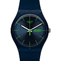 Swatch Swatch New Gent Biosourced SO29N704  SO29N704 кварцевые мужские часы синий циферблат, браслет биоматериал — вид спереди