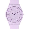 Swatch Swatch Skin Classic Biosourced SS08V107  SS08V107 кварцевые женские часы  фиолетовый циферблат, браслет силикон — вид спереди