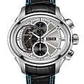 Hamilton Hamilton Jazzmaster Face 2 Face II Auto Chrono H32866781  H32866781 механические мужские часы серебристый циферблат, браслет кожаный — вид спереди