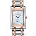 Longines Longines DolceVita L5.655.5.88.7  L56555887 кварцевые женские часы белый циферблат, браслет нержавеющая сталь + золото 18к — вид спереди