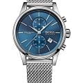 Hugo Boss Hugo Boss Jet HB1513441  HB1513441 кварцевые мужские часы синий циферблат, браслет нержавеющая сталь — вид спереди