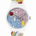 Swatch Swatch New Gent Bioceramic Standard SO32W107  SO32W107 кварцевые мужские часы прозрачный циферблат, браслет силикон — вид спереди