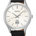 Seiko Seiko Presage SUR019P2  SUR019P2 механические мужские часы белый циферблат, браслет кожаный — вид спереди