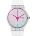 Swatch Swatch New Gent Biosourced SO29K704  SO29K704 кварцевые женские часы белый циферблат, браслет силикон — вид спереди