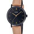 Casio Casio Collection LTP-VT02BL-1A  LTP-VT02BL-1A кварцевые женские часы черный циферблат, браслет кожаный — вид спереди