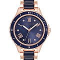 Anne Klein Anne Klein Metals 3952NVRG  3952NVRG кварцевые женские часы синий циферблат, браслет сталь c pvd покрытием — вид спереди