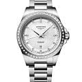 Longines Longines Conquest L3.320.0.87.6  L33200876 механические женские часы белый циферблат, браслет нержавеющая сталь — вид спереди