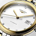 Longines Longines Flagship  L4.974.3.27.7 механические мужские часы часы крупный план белый циферблата