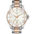 Tissot Tissot Seastar 1000 36mm T120.210.22.111.00 Seastar 1000 T1202102211100 кварцевые женские часы  белый циферблат, браслет нержавеющая сталь с pvd-покрытием — вид спереди
