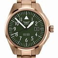 Aviator Aviator Airacobra V.1.38.2.319.5  V.1.38.2.319.5 кварцевые мужские часы зеленый циферблат, браслет нержавеющая сталь с pvd-покрытием — вид спереди