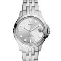 Fossil Fossil Carlie  ES4744  ES4744 кварцевые женские часы серебристый циферблат, браслет нержавеющая сталь — вид спереди