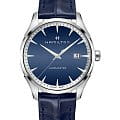 Hamilton Hamilton Jazzmaster Gent Quartz H32451641  H32451641 кварцевые мужские часы синий циферблат, браслет кожаный — вид спереди