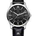 Maurice Lacroix Maurice Lacroix Pontos Day Date PT6358-SS001-330-1  PT6358-SS001-330-1 механические мужские часы черный циферблат, браслет кожаный — вид спереди
