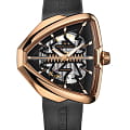 Hamilton Hamilton Ventura Elvis80 Skeleton Auto H24525331  H24525331 механические мужские часы  черный циферблат, браслет каучук — вид спереди