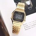 Casio Casio Vintage LA680WGA-1BDF (LA680WGA-1B), vintage япония женские часы на браслете сталь с ip покрытием боковой вид