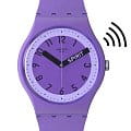 Swatch Swatch New Gent Biosourced Swatch Pay! SO29V100-5300  SO29V100-5300 кварцевые мужские часы фиолетовый циферблат, браслет силикон — вид спереди