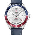 Swiss Military by Chrono Swiss Military by Chrono Quartz GMT SM34095.05  SM34095.05 кварцевые мужские часы  серебристый циферблат, браслет кожаный — вид спереди