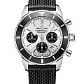 Breitling Breitling Breitling Superocean Heritage B01 Chronograph 44 AB0162121G1S1  AB0162121G1S1 механические мужские часы серебристый циферблат, браслет каучук — вид спереди