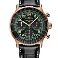 Breitling Breitling Navitimer B12 Chronograph 41 Cosmonaute RB12302A1L1P1  RB12302A1L1P1 механические мужские часы зеленый циферблат, браслет кожаный — вид спереди