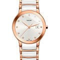 Rado Rado Centrix Diamonds R30512742  R30512742 кварцевые женские часы белый циферблат, браслет сталь + pvd + керамика — вид спереди