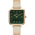 Daniel Wellington Daniel Wellington Quadro Studio DW00100520  DW00100520 кварцевые женские часы зеленый циферблат, браслет нержавеющая сталь — вид спереди