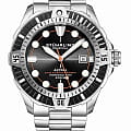 Stuhrling Stuhrling Aquadiver 1005.02  1005.02 механические мужские часы  черный циферблат, браслет нержавеющая сталь — вид спереди